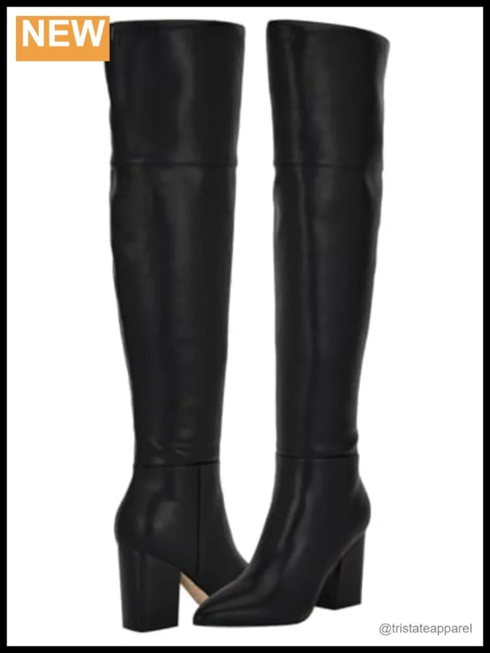 Nine West Pare Women's Over-the-Knee Block Heel Boots Faux Leather Zip